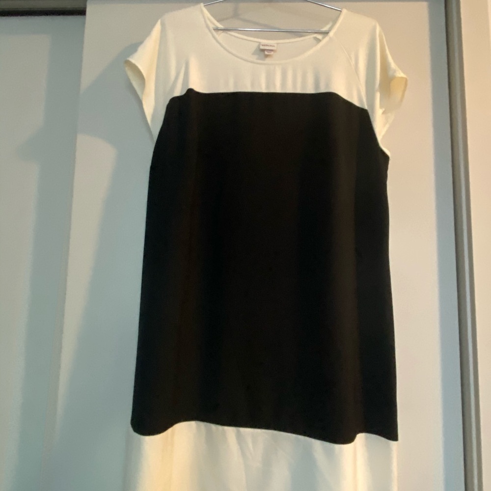Black and White Block Shift Dress